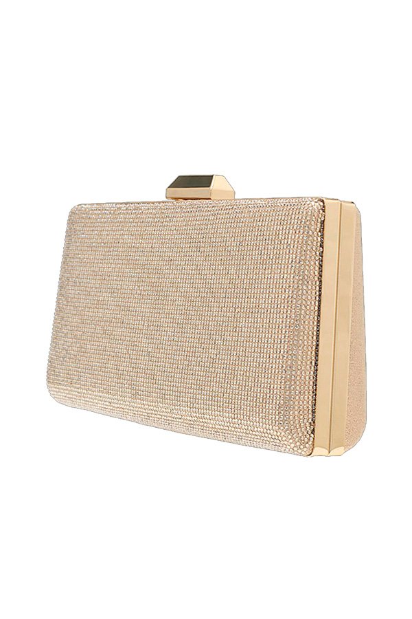 Clutch mit Glitzer und Metallrahmen - champagne- Boutique Bromelia