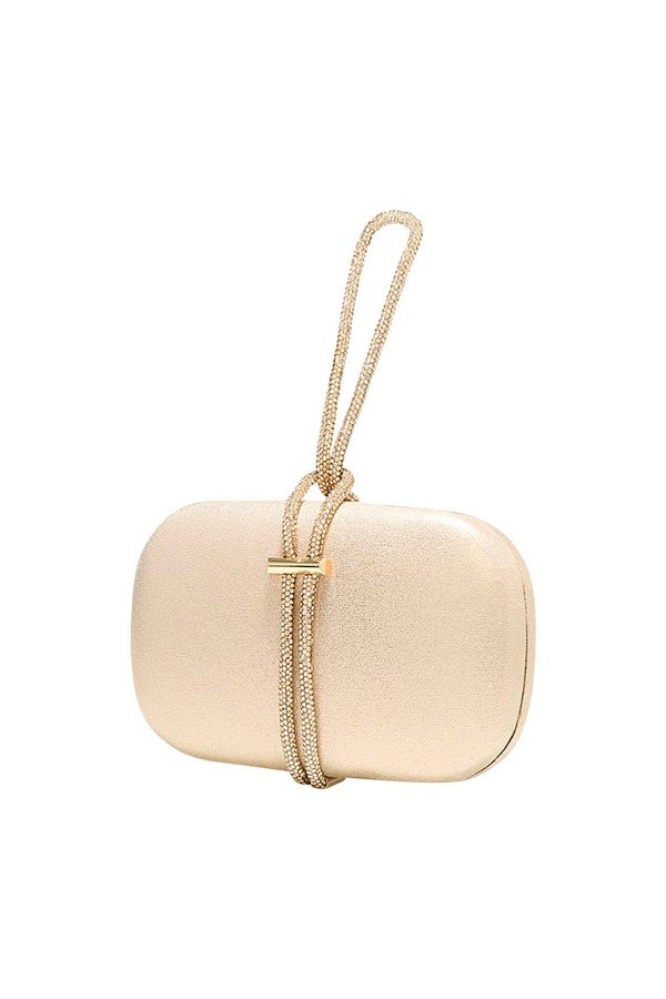 Elegante Clutch mit Kordelgriff - champagne