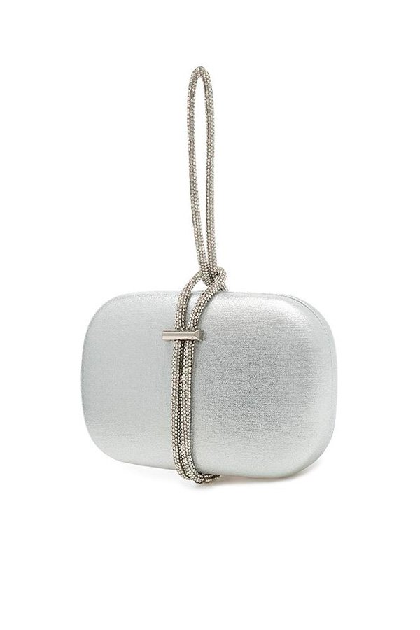 Elegante Clutch mit Kordelgriff - silber
