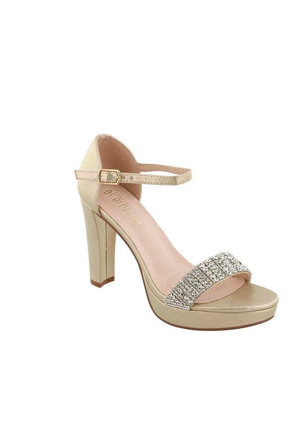 Elegante High Heel mit Strass und Knöchelriemen - Boutique Bromelia